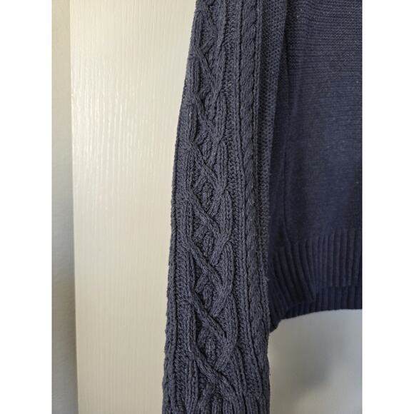 Toad & Co Blue Cambridge Cable Knit Long Sleeve Classic Sweater, Women's Small - Picture 8 of 12